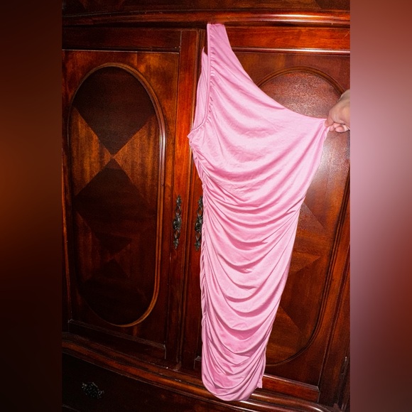 NWOT LAGSHIAN Sexy One Shoulder Ruched Sleeveless Bodycon Party Cocktail Dress - Picture 10 of 12